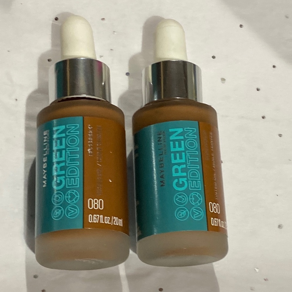 2 x Maybelline New York Green Edition Superdrop Tinted Oil Foundation Shade 080